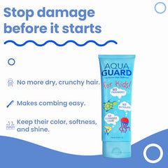 AQUA GUARD Pre-Swim application close-up demonstrating easy pre-swim use for kids.