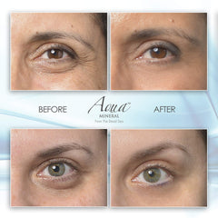 Close-up of Aqua Mineral Puffy Eye Gel texture highlighting hydration-ready consistency