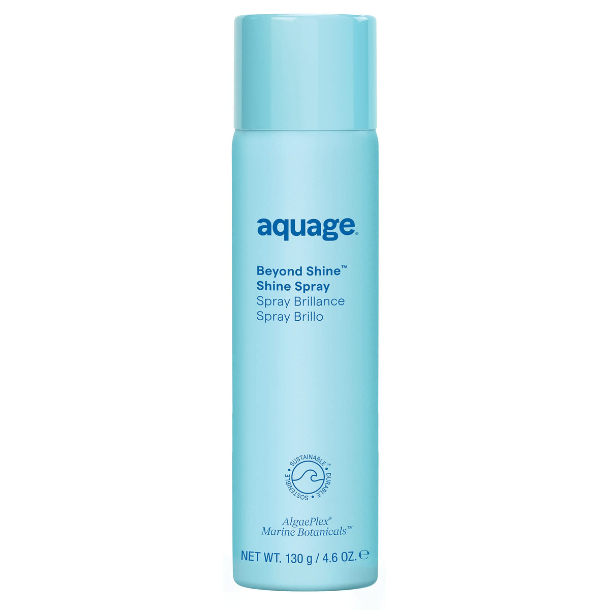 Aquage Beyond Shine bottle closeup shows a luminous, polished finish.