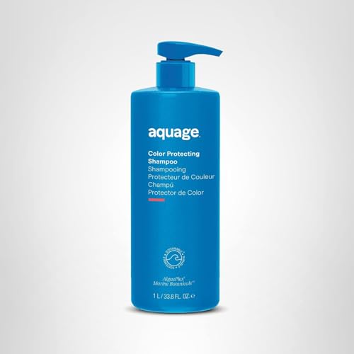 Aquage Color Protecting Shampoo in shower scene keeps color vibrant and cleanses gently.