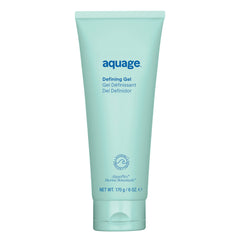 AQUAGE Defining Gel bottle closeup shows a firm yet flexible hold for curls.