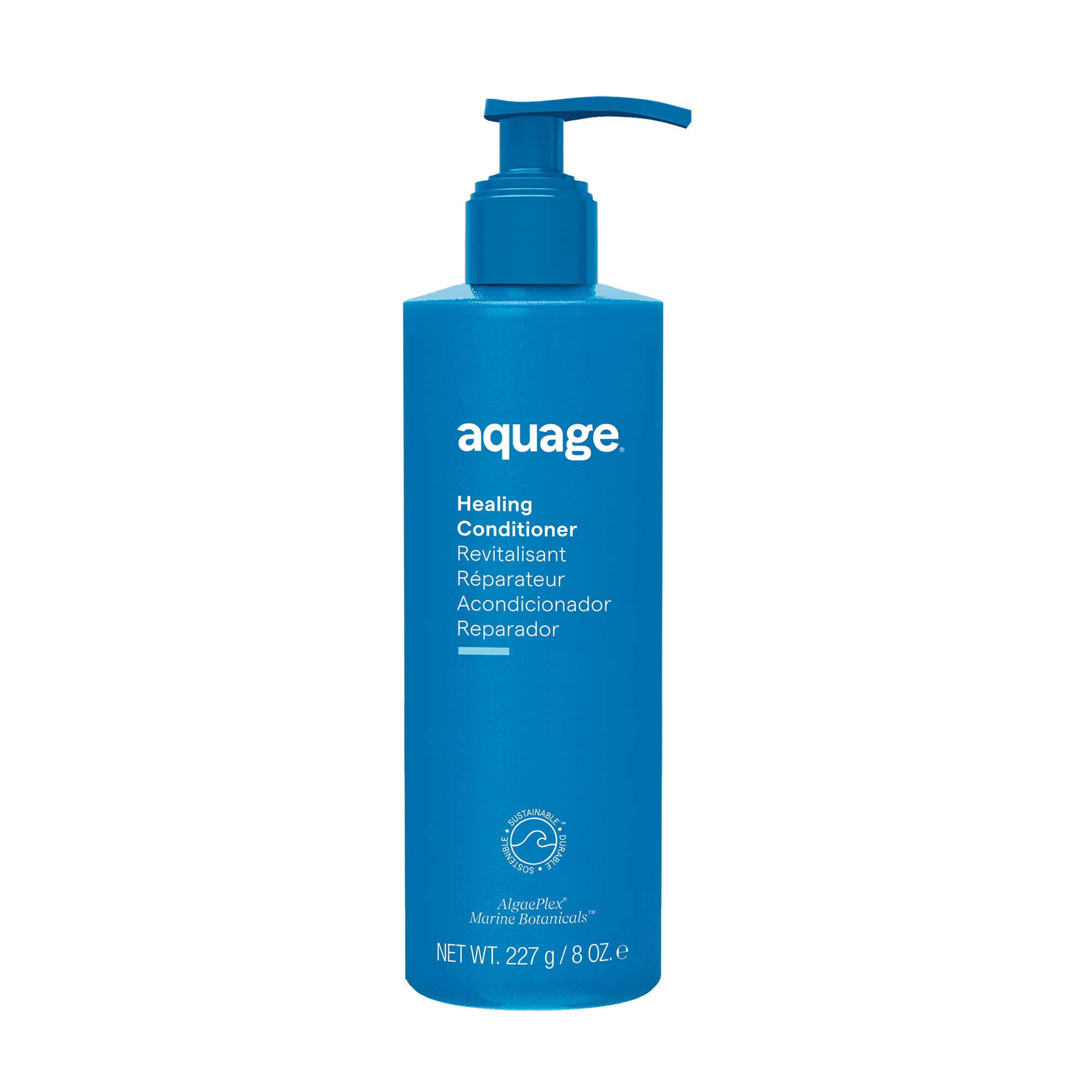 Aquage Healing Conditioner bottle highlights deep moisture from nourishing sea botanicals.