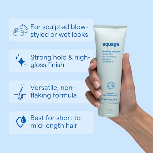 Aquage Molding Megagel gel dispensing shot highlights easy application for precise styling control