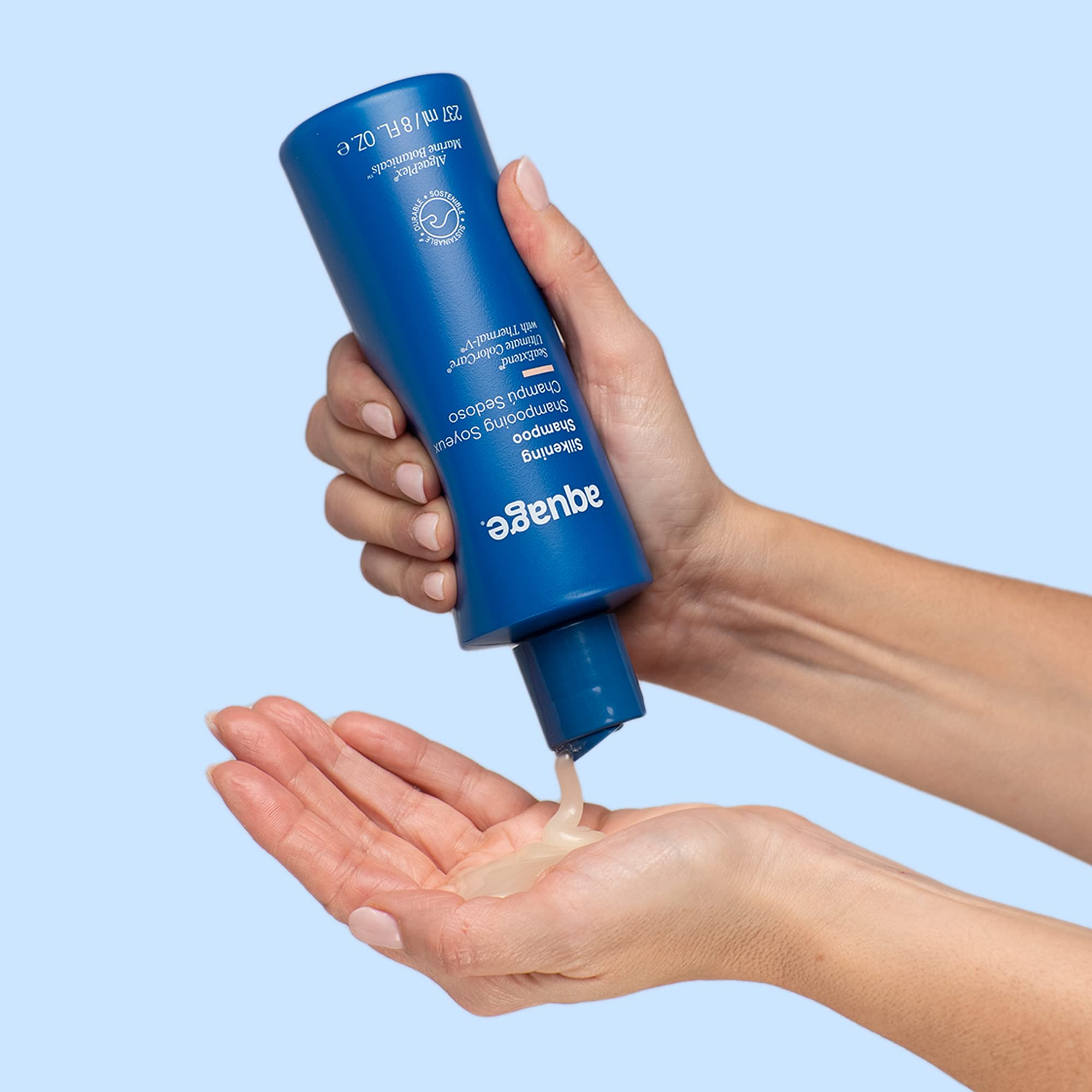 Aquage SeaExtend Shampoo color-treated-care scene emphasizing color protection and shine