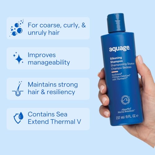 Aquage SeaExtend Shampoo bottle back view with usage notes for color-treated hair