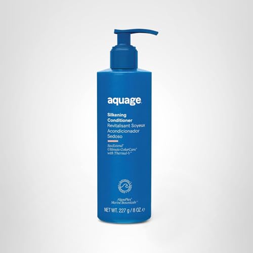 Aquage SeaExtend Silkening Conditioner finished hair closeup with shine.