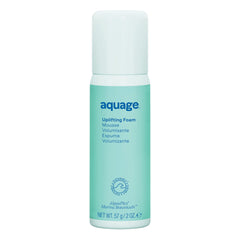 Aquage uplifting-foam-bottle-front shows travel-size mousse for weightless volume.