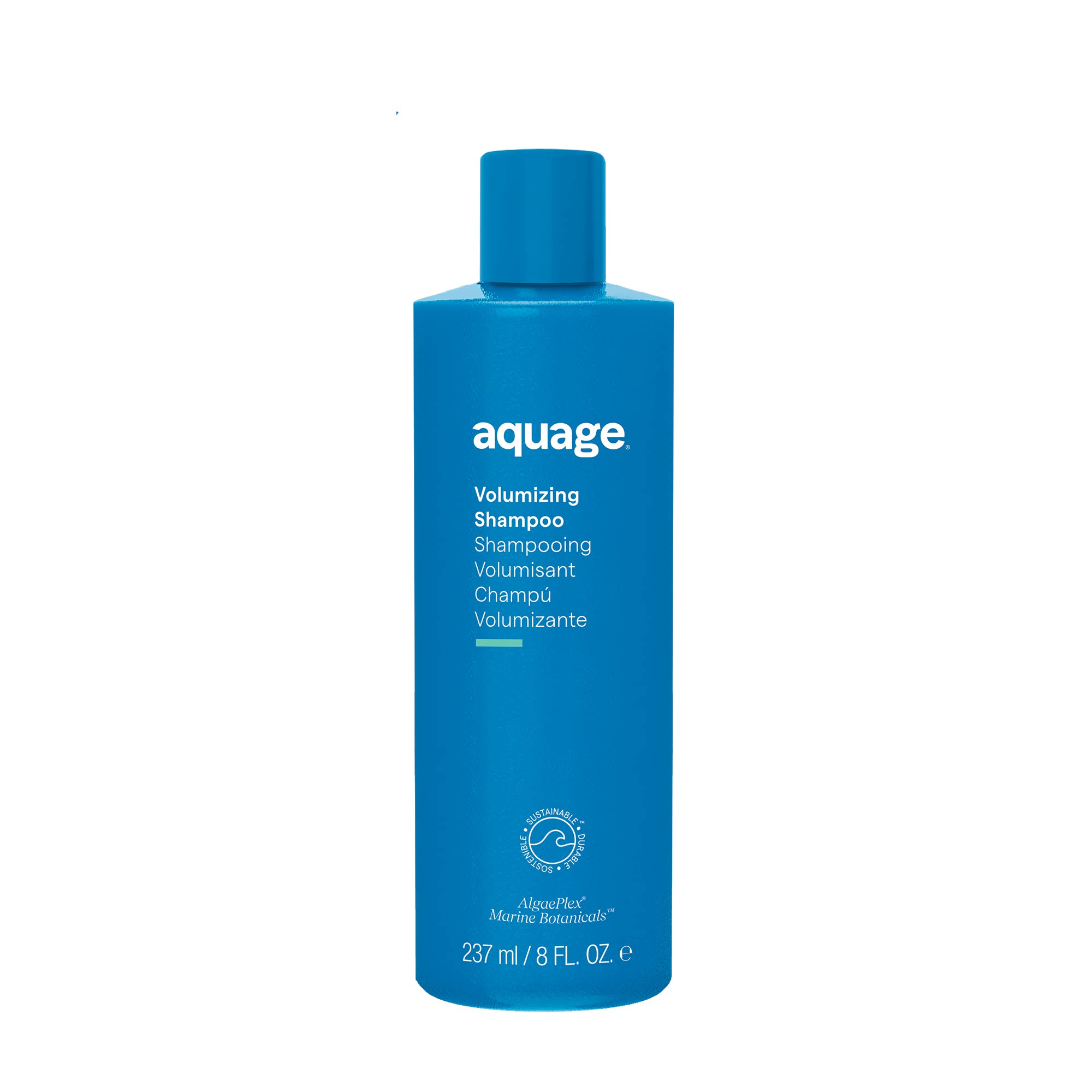 Aquage Volumizing Shampoo bottle front highlighting color-safe formula for vibrant hair