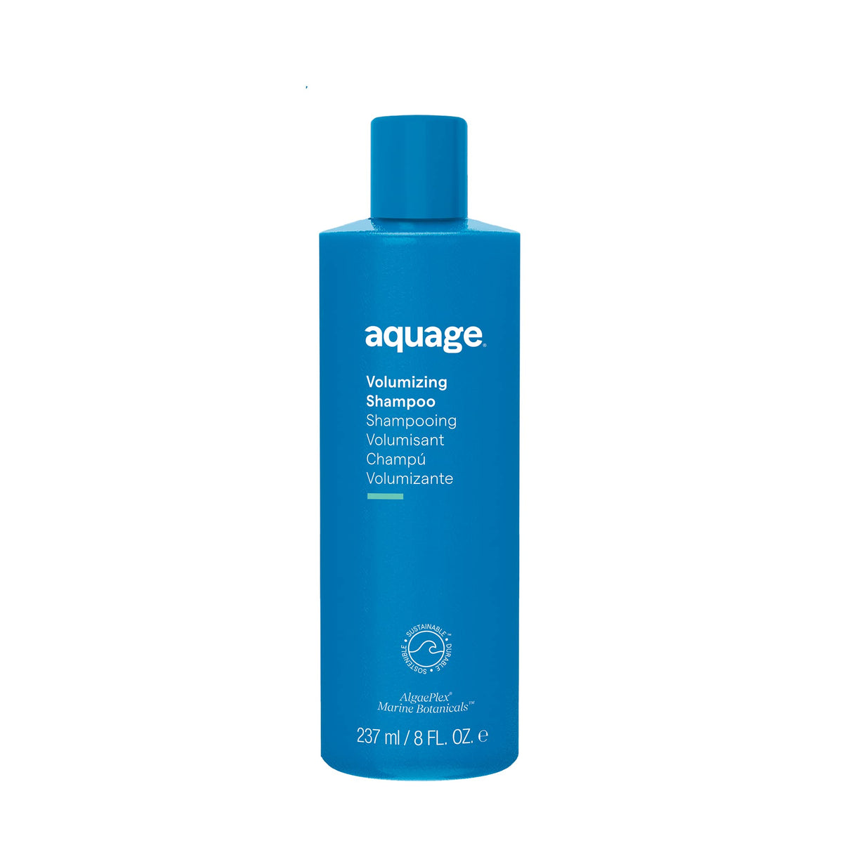 Aquage Volumizing Shampoo bottle front highlighting color-safe formula for vibrant hair