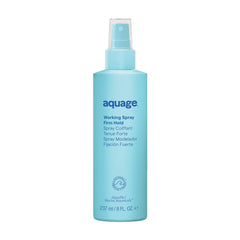 Aquage Working Spray bottle 8oz demonstrating firm hold for versatile styling