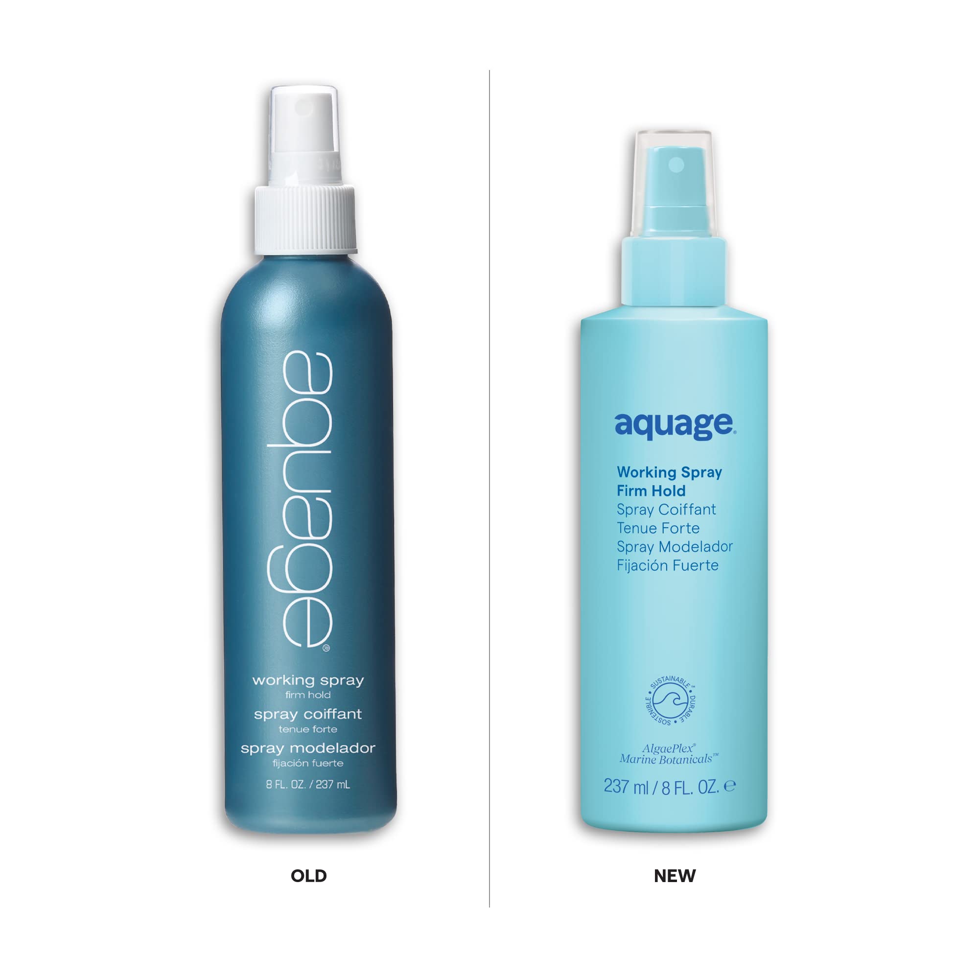 Aquage Working Spray close-up of bottle showing non-aerosol application control