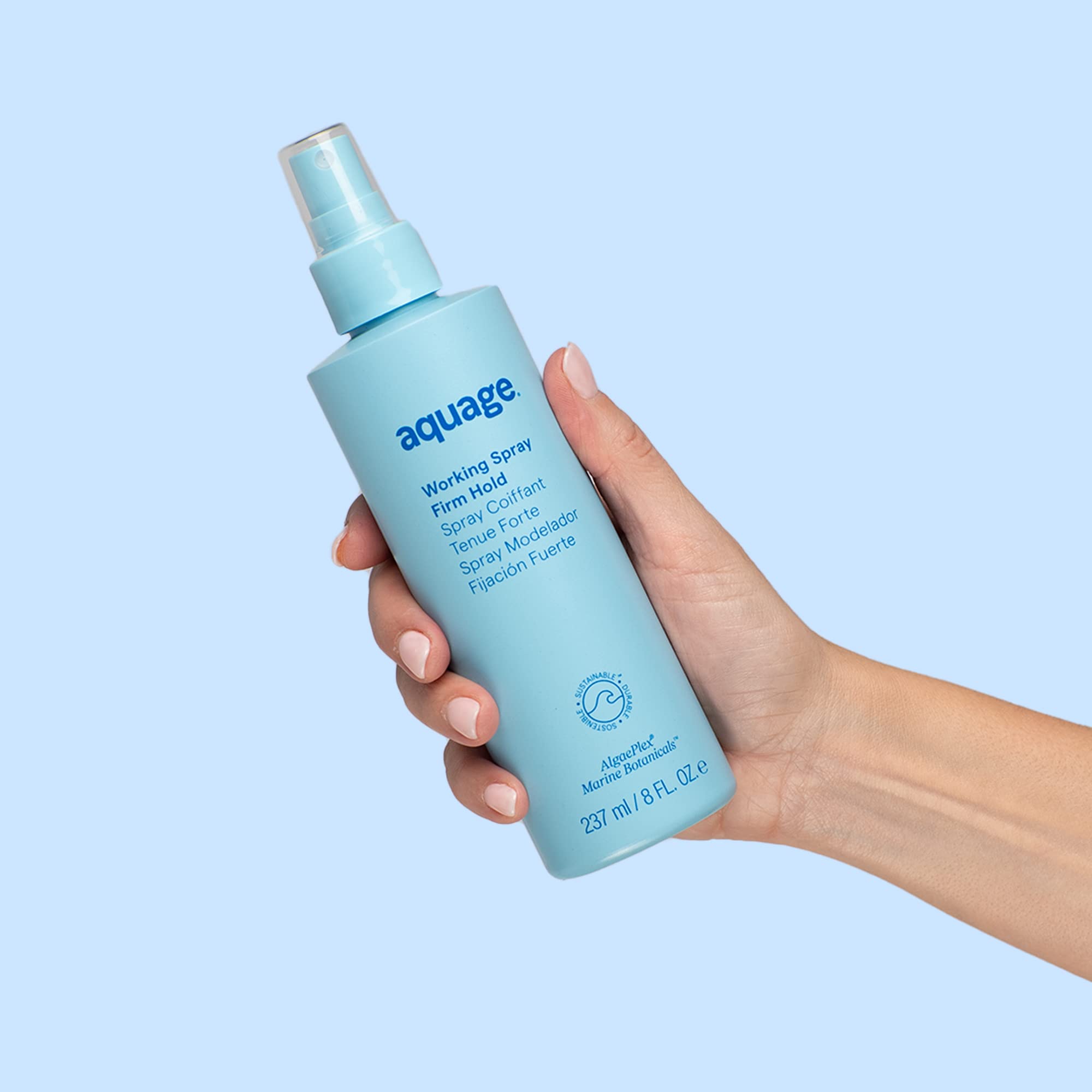 Aquage Working Spray ready for thermal styling to create texture