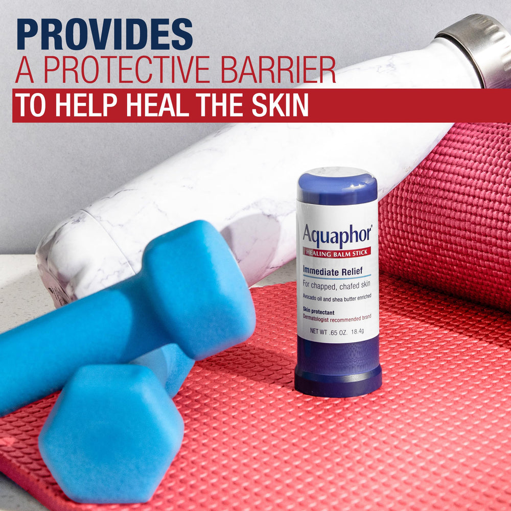 Aquaphor stick inside a purse illustrating compact, portable protection