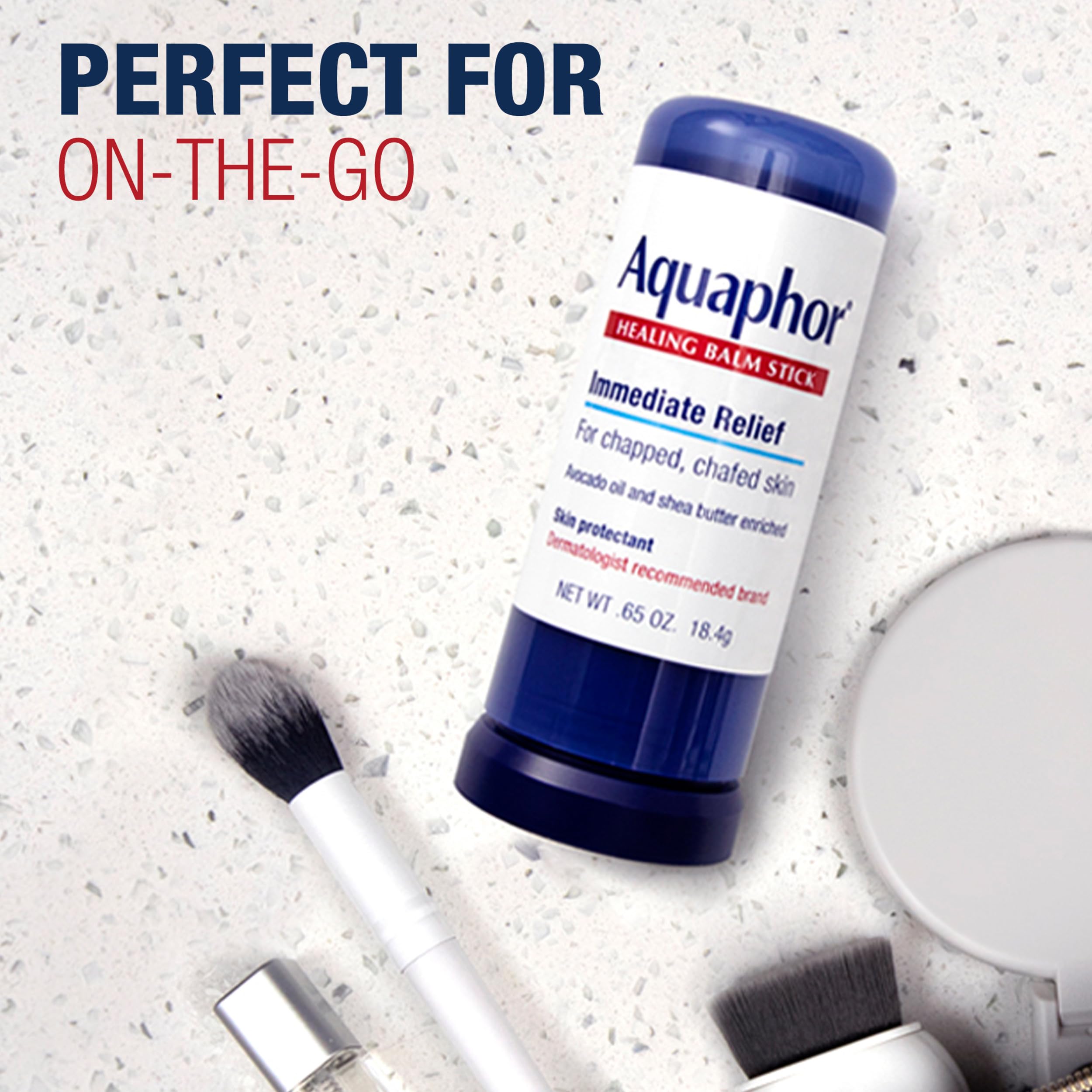 Aquaphor stick clipped to a sports bag ideal for active, on-the-go use