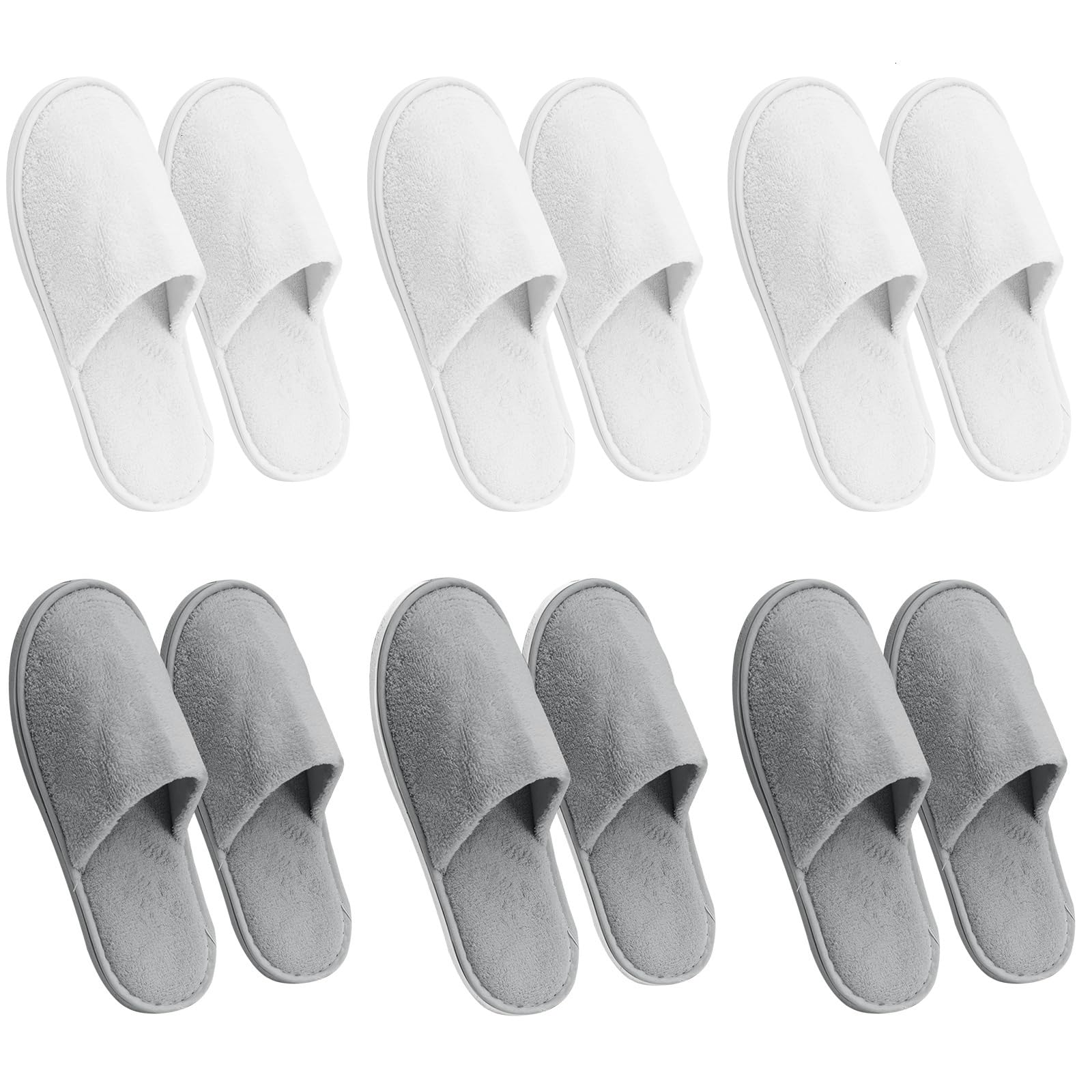 AQUEENLY disposable slippers packaging shows six guest pairs ready for guests