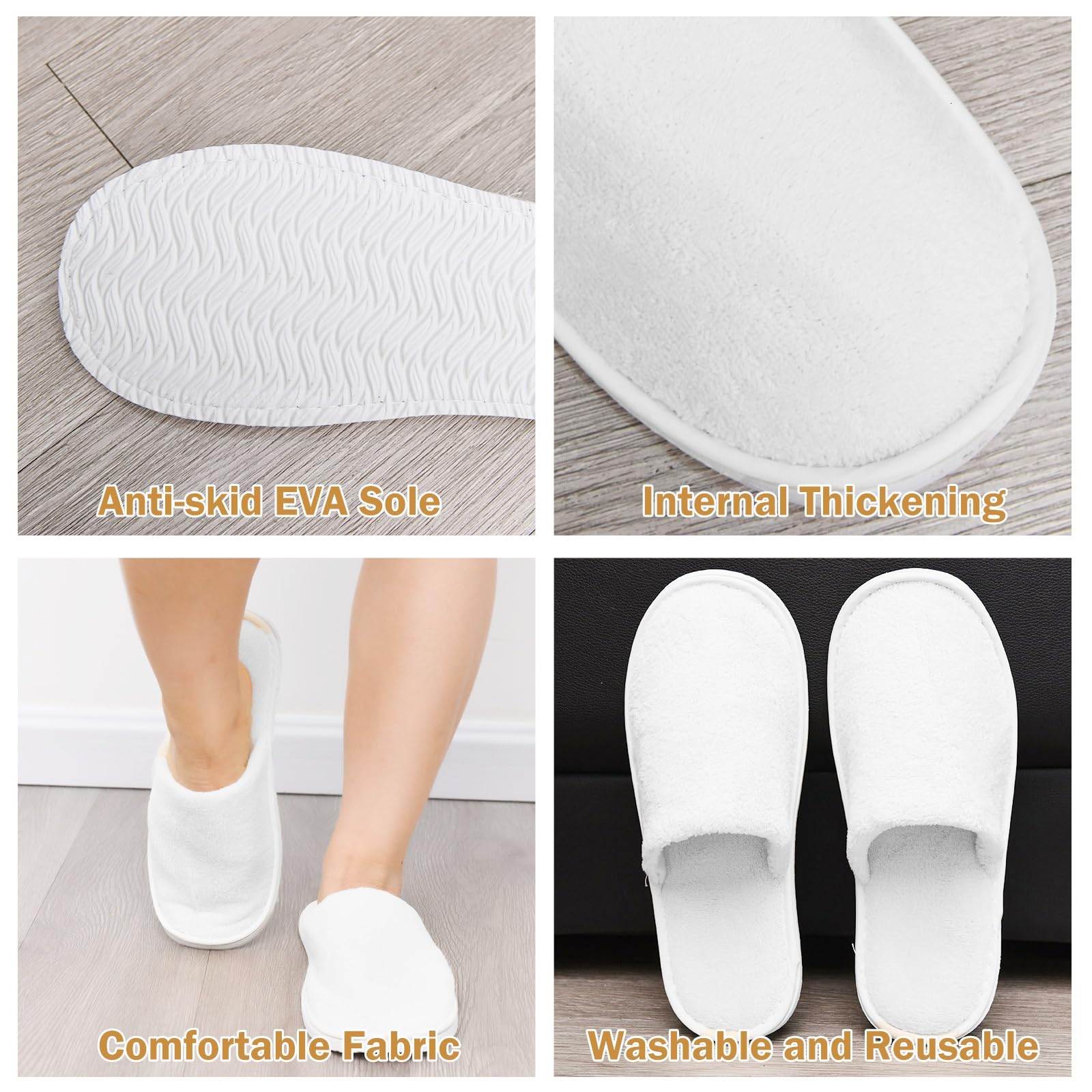 AQUEENLY unisex slippers ideal for hotels, spas, or travel