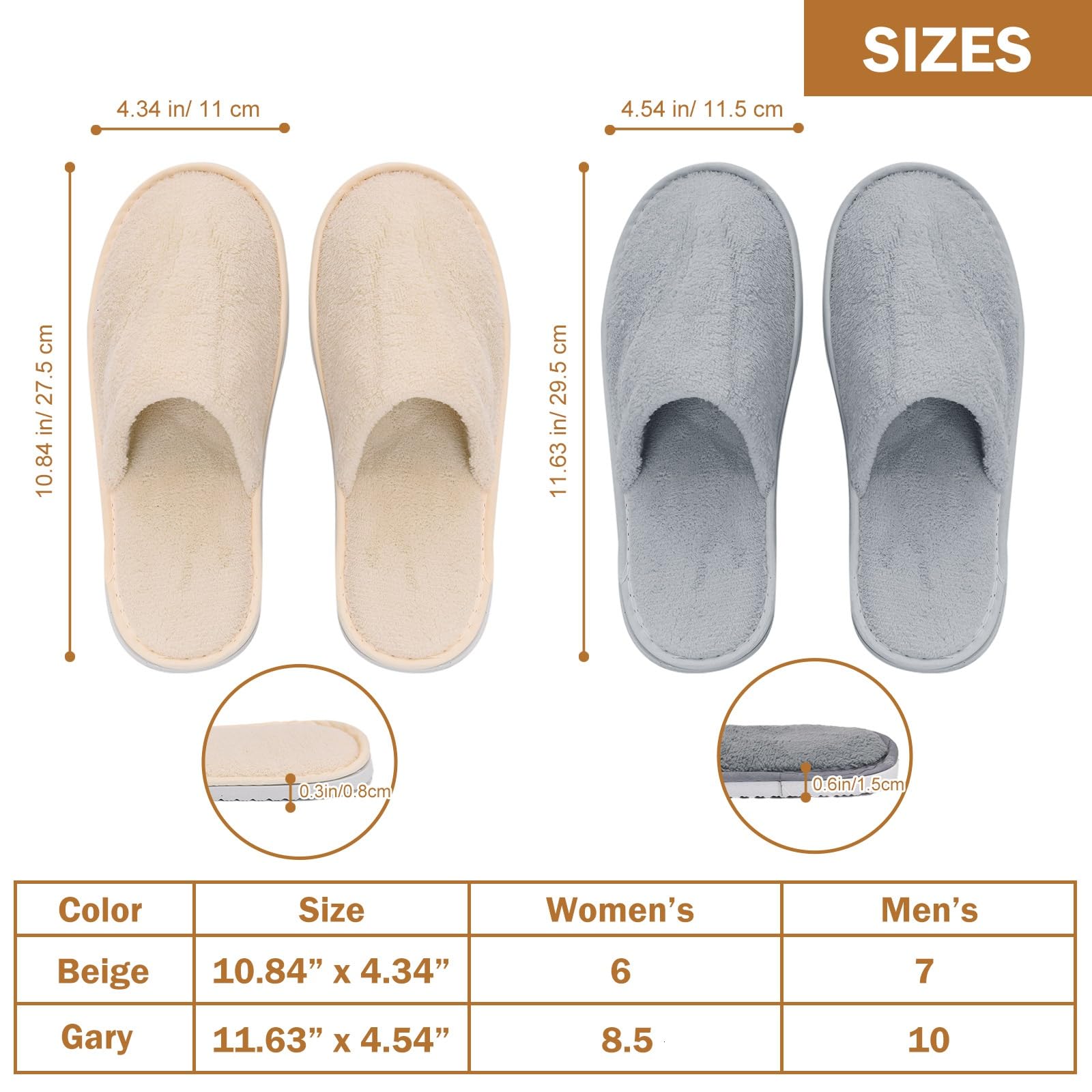 AQUEENLY hotel slippers, closed-toe design for comfort during stays