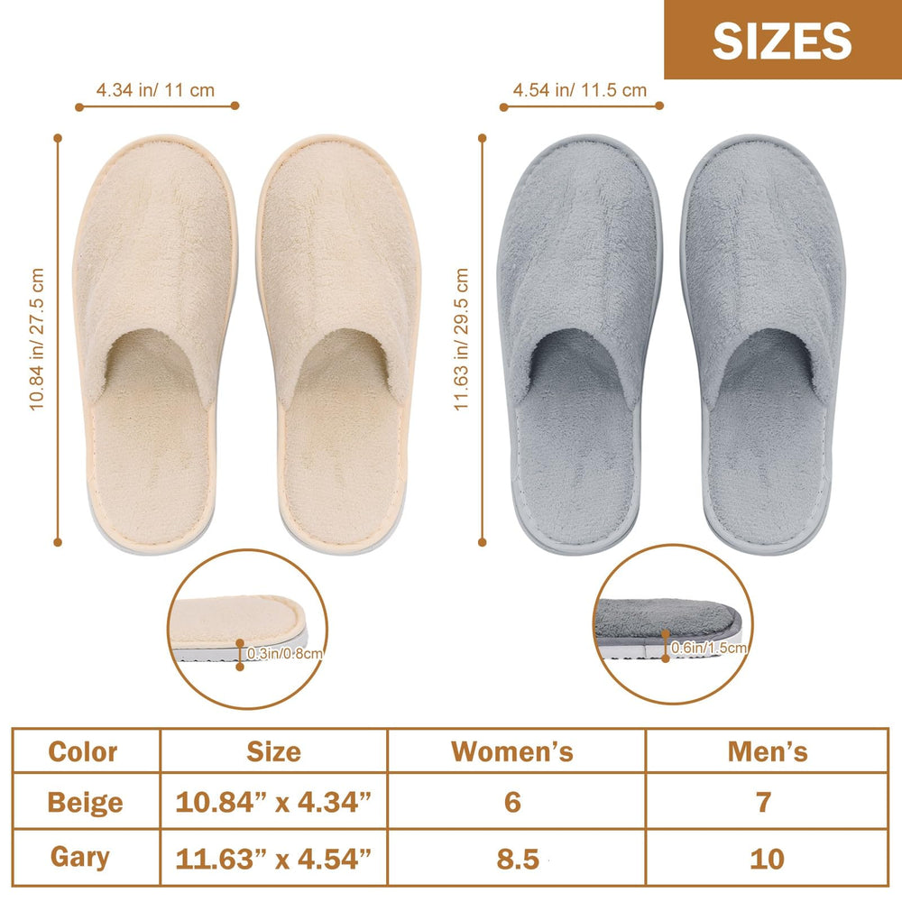 AQUEENLY hotel slippers, closed-toe design for comfort during stays