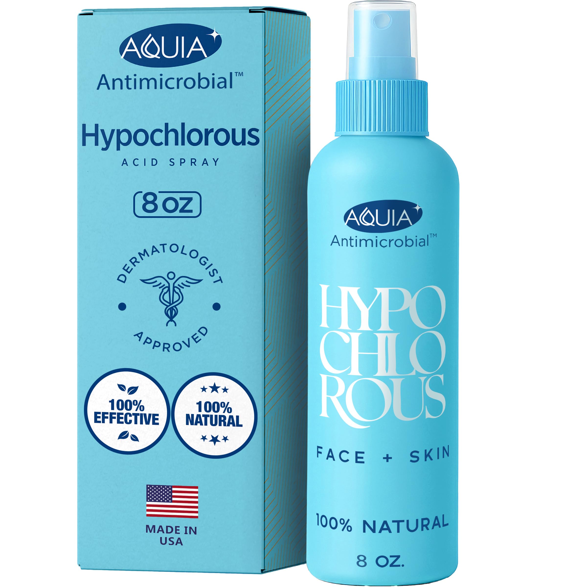 Aquia bottle front packaging showing clean branding and 8oz size benefits