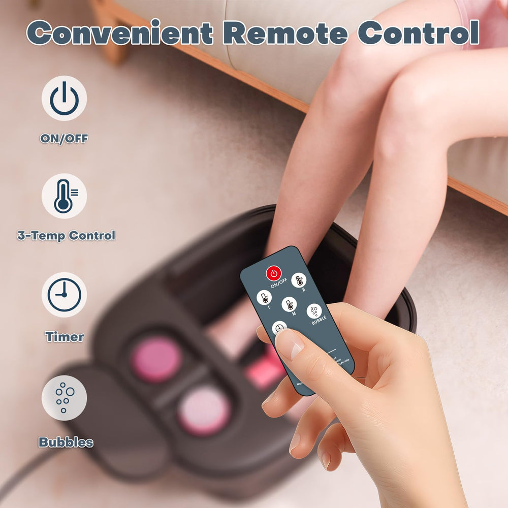 Aqvesane foot spa attachments showing pumice stone, massage head, and brush.