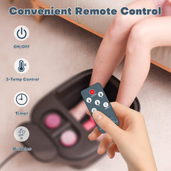 Aqvesane foot spa attachments showing pumice stone, massage head, and brush.