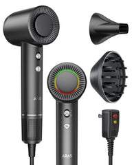 ARAS hair dryer high-speed motor delivers rapid drying for busy mornings.