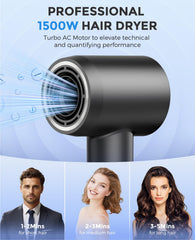 ARAS hair dryer with ionic technology reduces frizz for silky results.