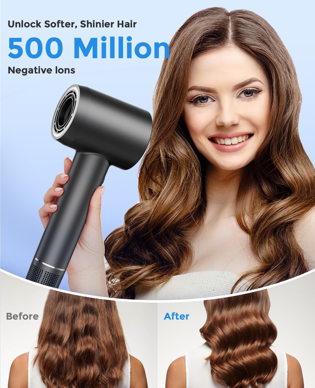 ARAS hair dryer low-noise design keeps styling peaceful and distraction-free.