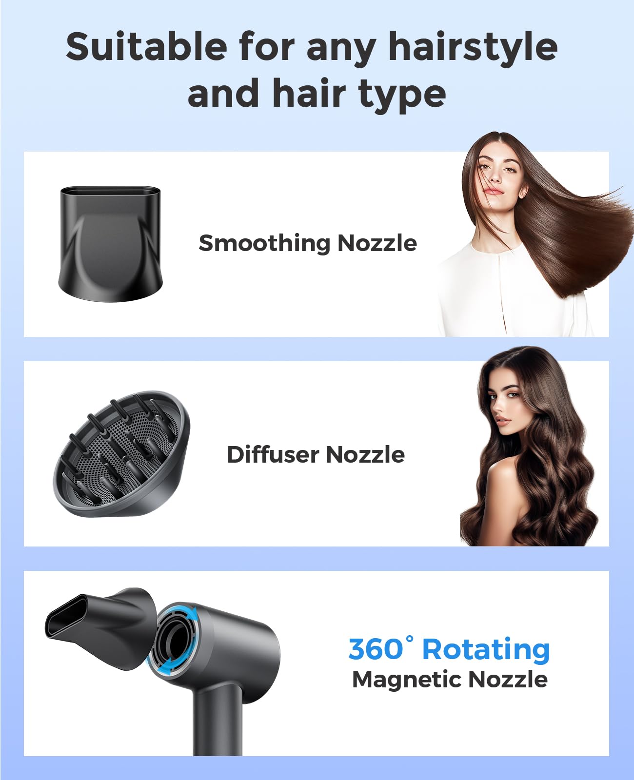 ARAS hair dryer professional-grade performance for quick at-home blowouts.