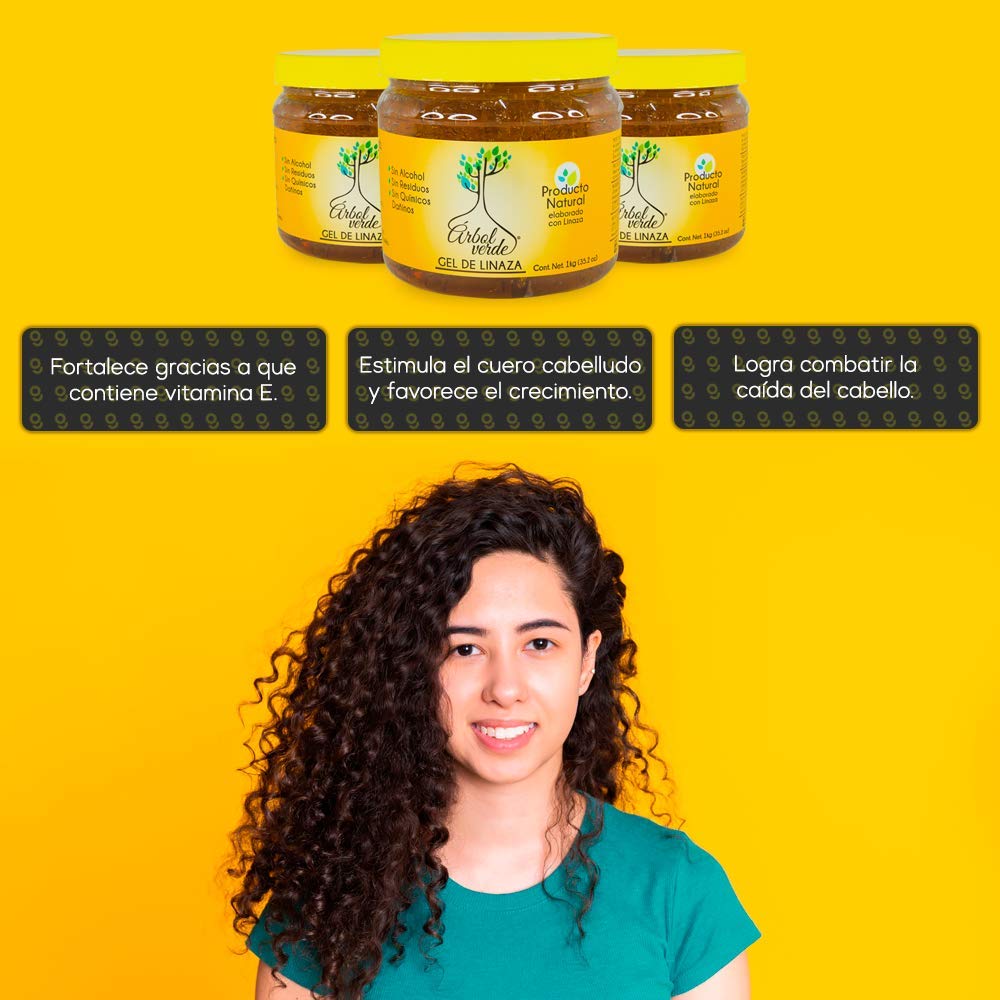 Arbol Verde Linseed Hair Gel omega-3 closeup highlights nourishing benefits while enabling easy wash-off.