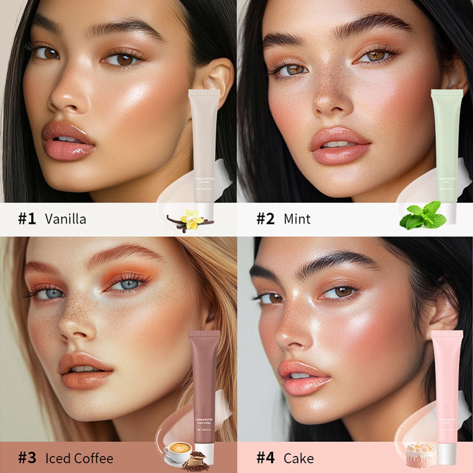 ARCHIDATE Lip Butter Mint flavor swatch offers refreshing feel and moisture for dry lips