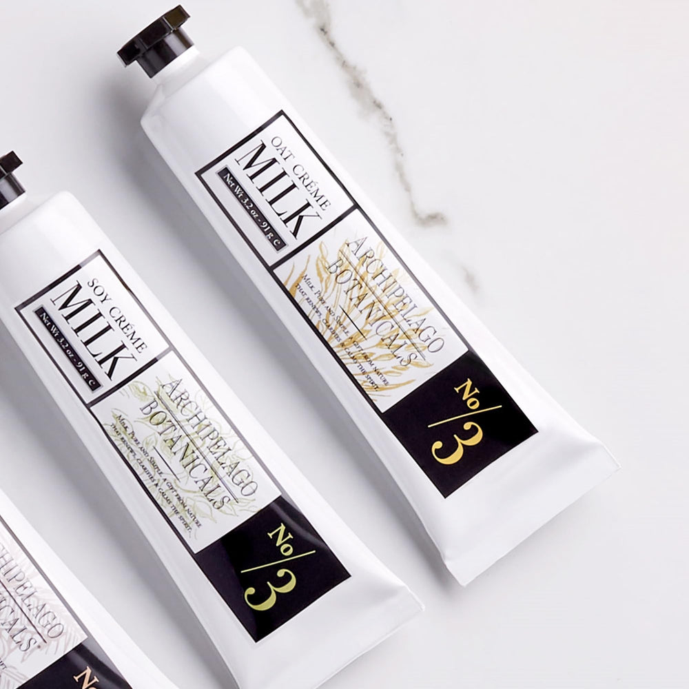 Archipelago Botanicals fragrance line inspires momentary calm with wild oats, white tea, vetiver.
