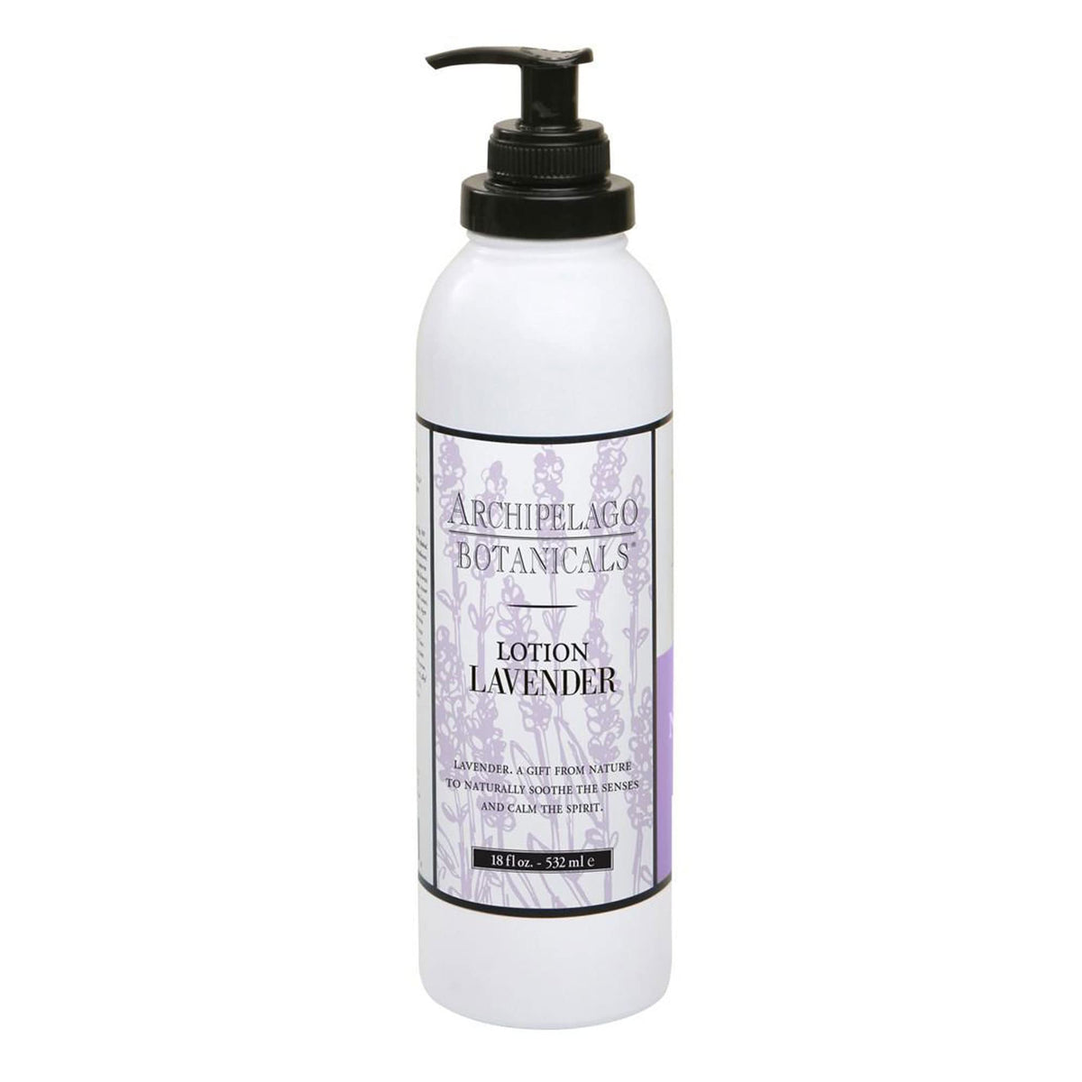 Archipelago Botanicals Lavender Lotion bottle shown for daily hydration after shower.