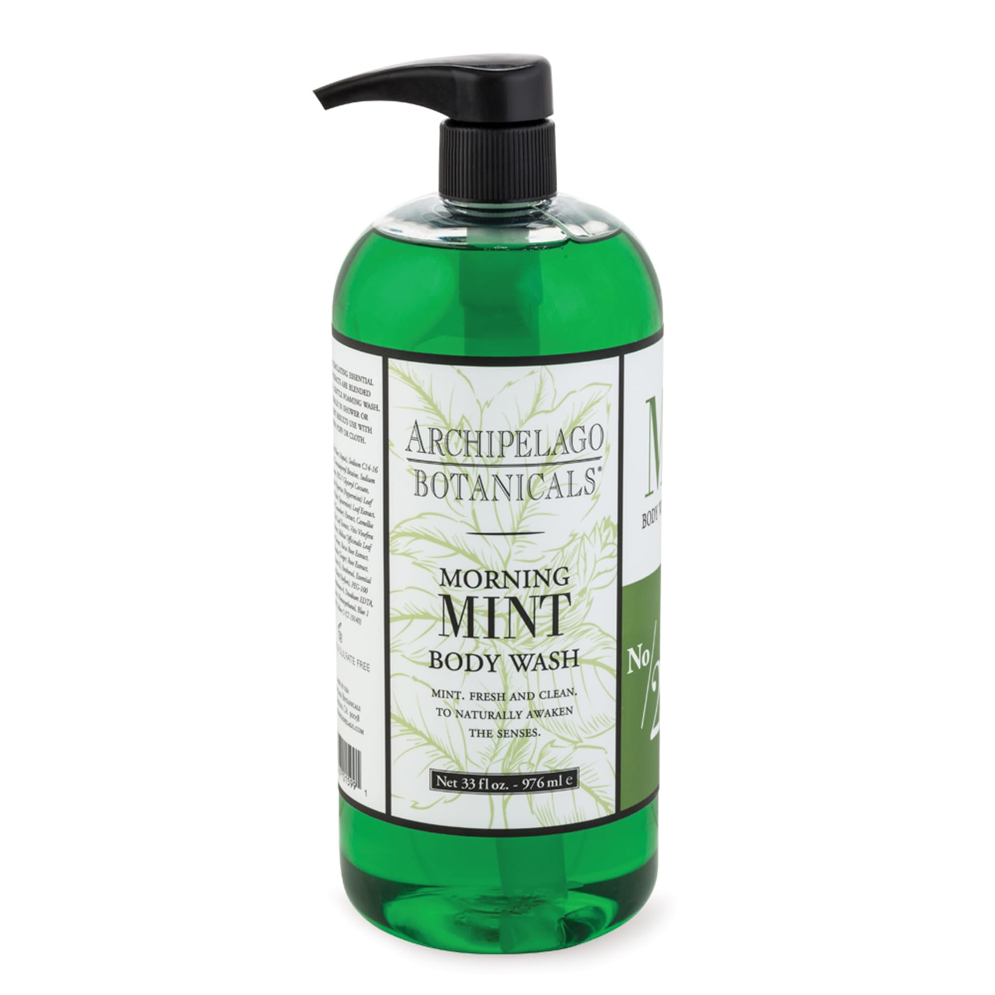 Archipelago Morning Mint body wash bottle with moisturizing formula for daily use