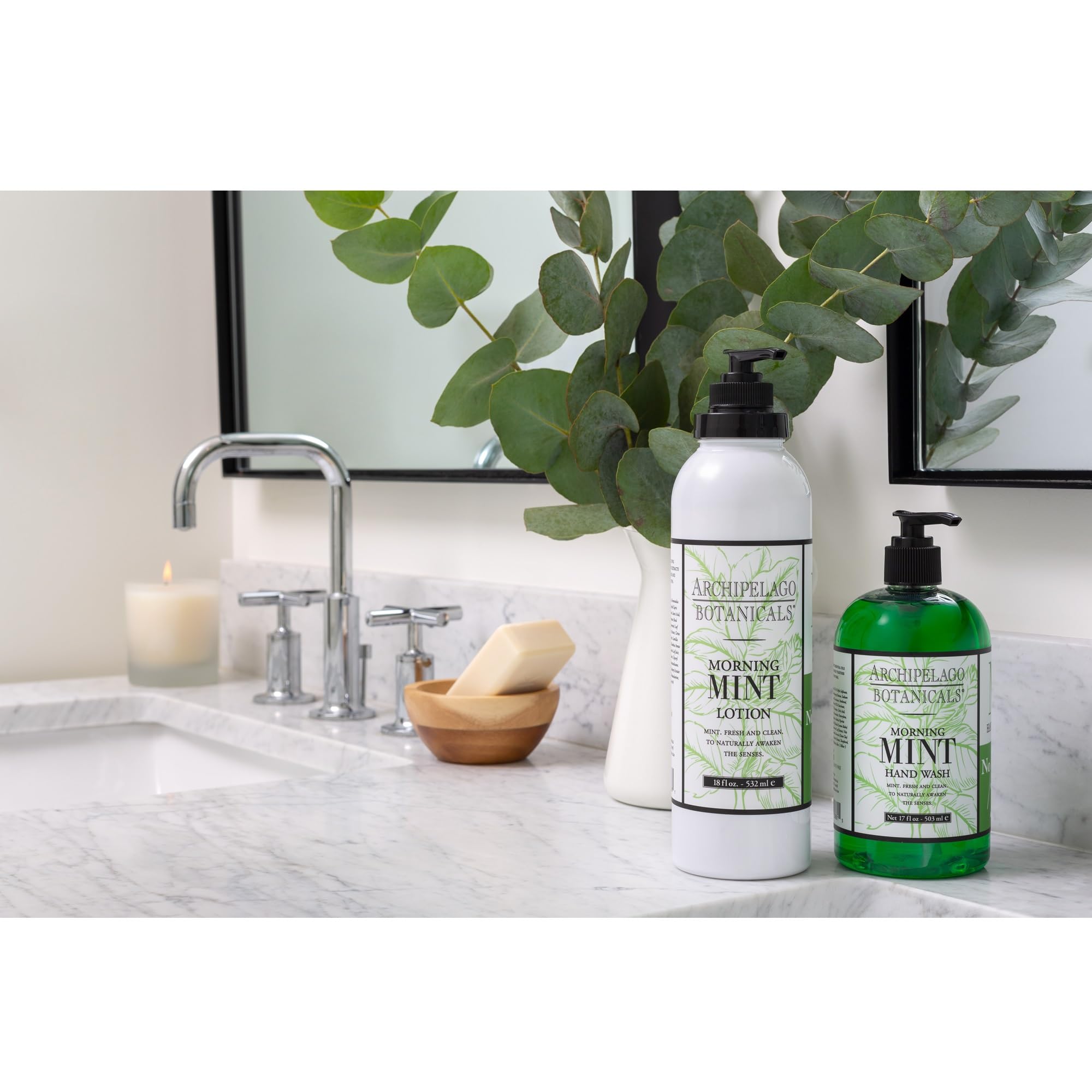 Archipelago Botanicals Morning Mint Lotion after-shower application provides lasting hydration without residue