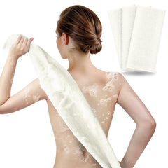 ARCH&M 35-inch back scrubber in use for easy back cleansing and deep exfoliation.