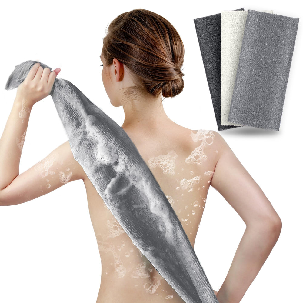 ARCH&M exfoliating washcloth 3-pack close-up shows ultra-fine mesh for gentle exfoliation.