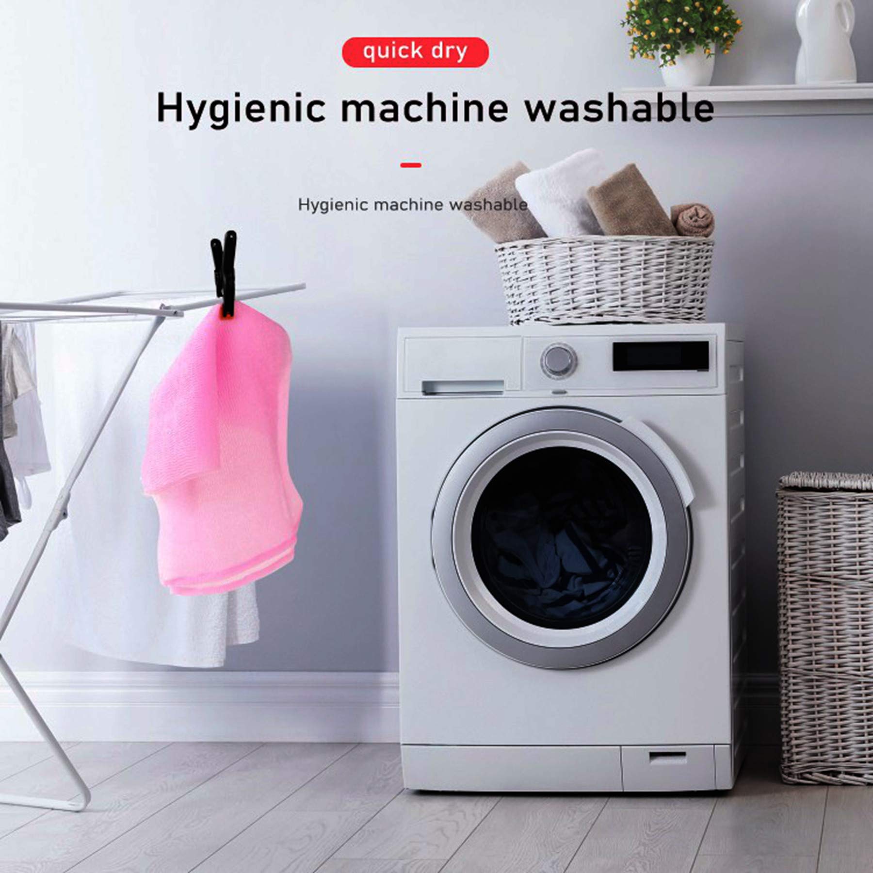 ARCH&M machine-washable exfoliating cloths for easy maintenance and lasting use.