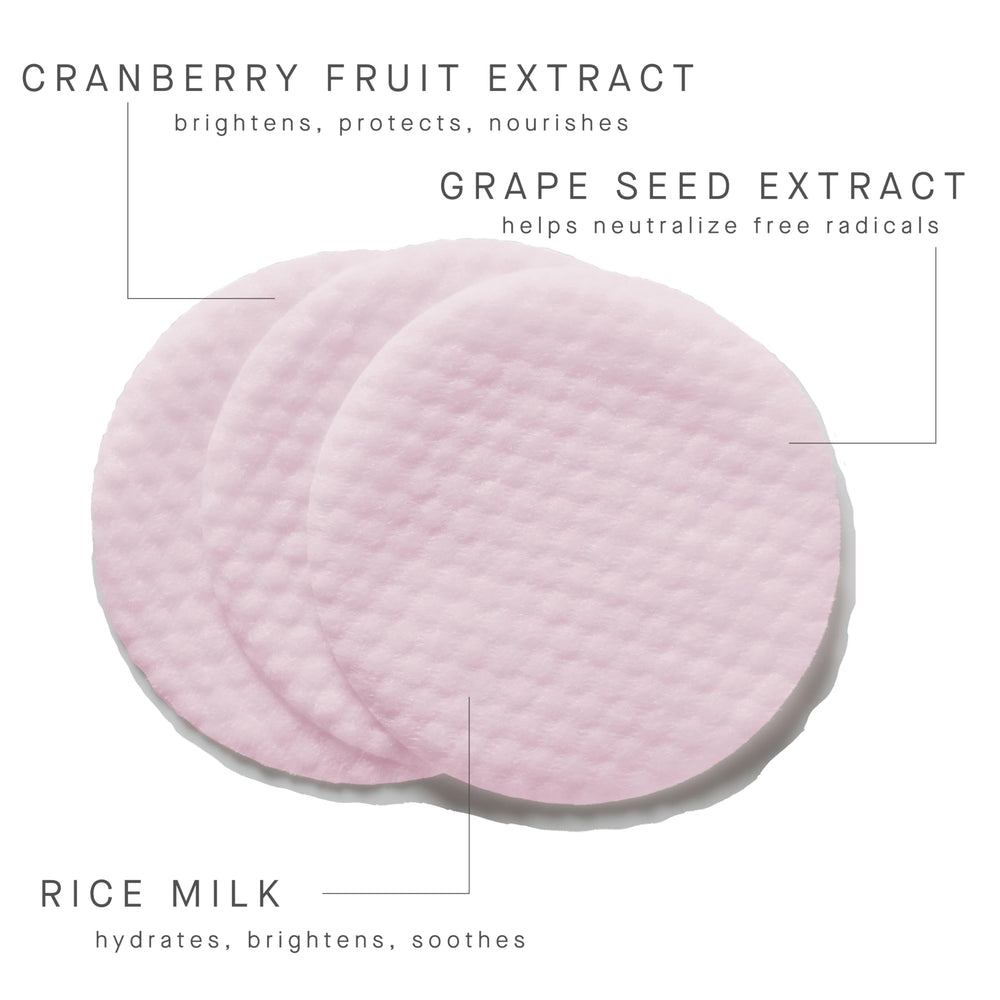 ARCONA Triad Pads rolled with pads visible shows milky texture for gentle toning.
