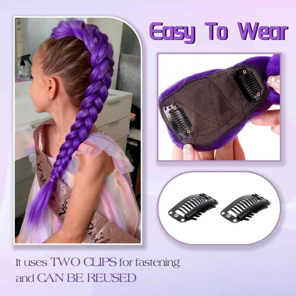Arcpor purple braid extensions with soft, human-hair-like fibers for comfortable wear