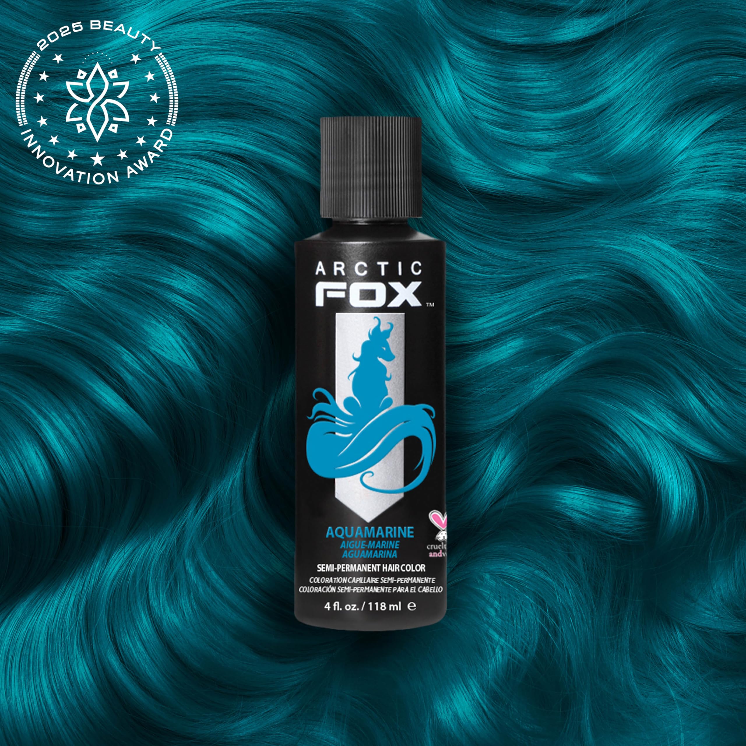 ARCTIC FOX Aquamarine, aplicación: tono vibrante para rubios.