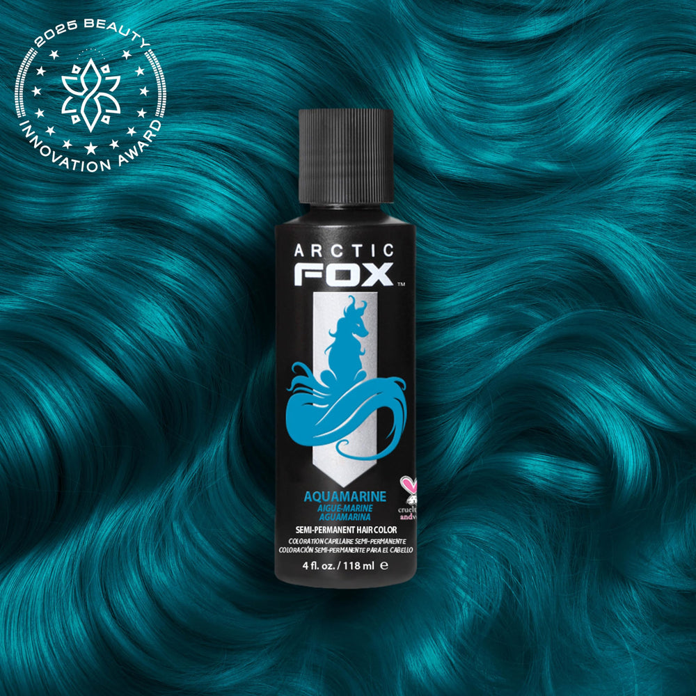 ARCTIC FOX Aquamarine, aplicación: tono vibrante para rubios.