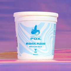 Arctic Fox Bleach Please finished platinum hair demonstrates salon-quality results at home.
