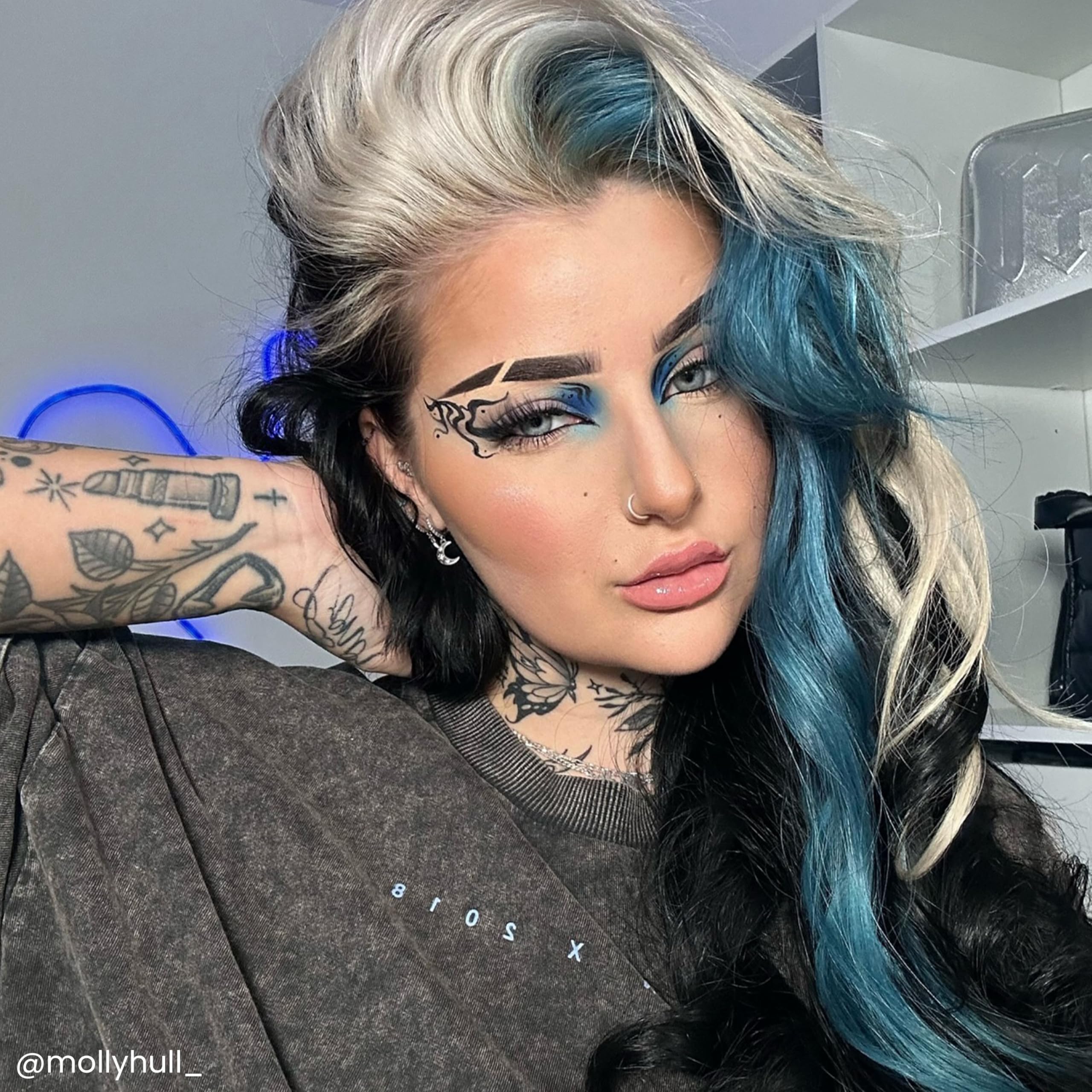 ARCTIC FOX Blue Jean Baby on lightened hair delivering rich navy shade