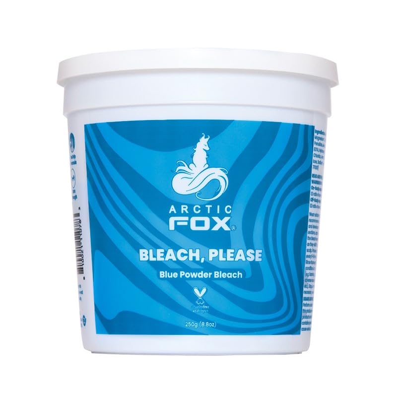 ARCTIC FOX Blue Powder Bleach pour shows smooth, even lift for icy blonde results.