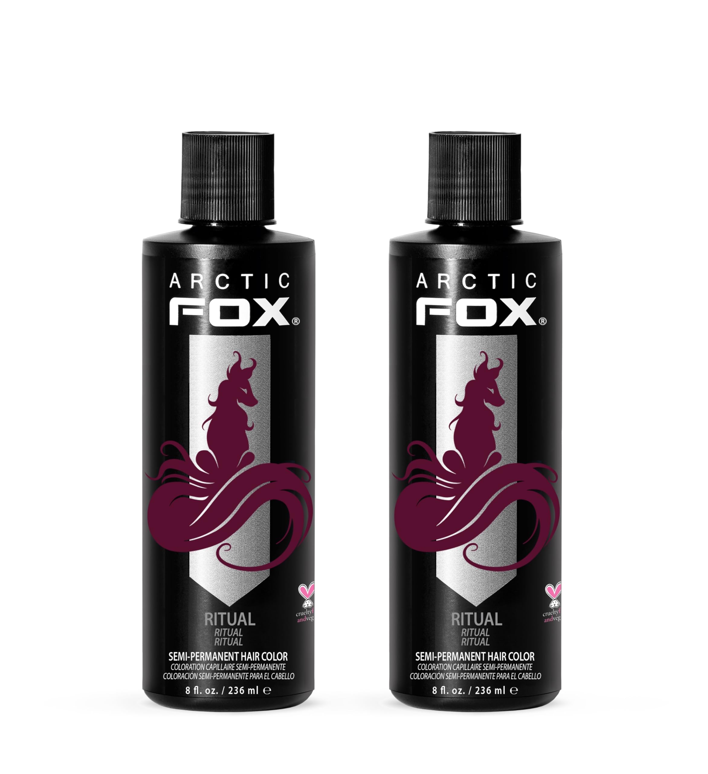 ARCTIC FOX burgundy dye bottle demonstrates long-lasting, vibrant color.