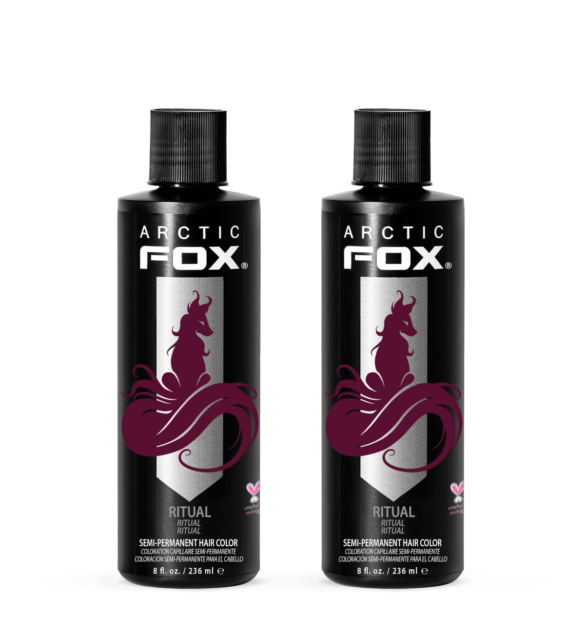 ARCTIC FOX burgundy dye bottle demonstrates long-lasting, vibrant color.
