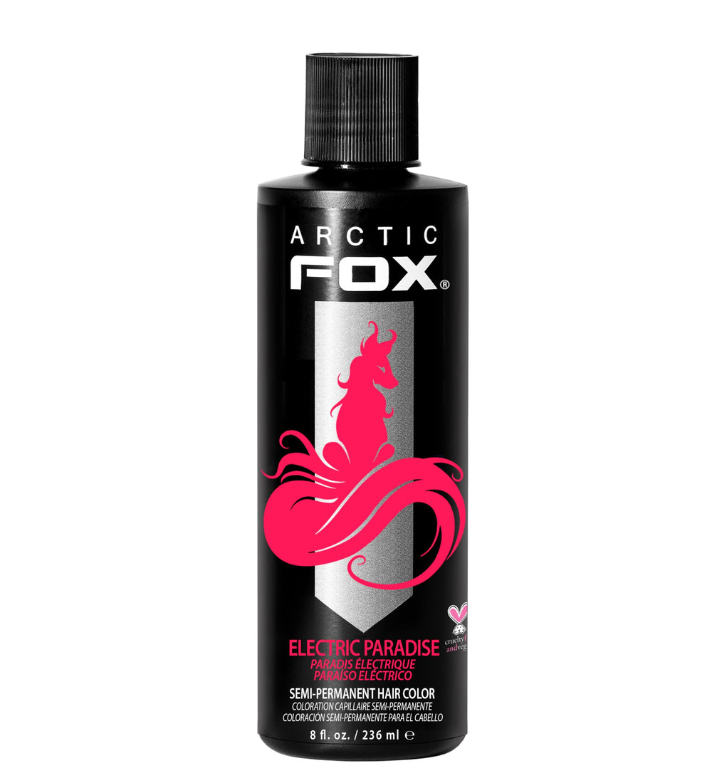 ARCTIC FOX Electric Paradise bottle front shows vibrant neon pink shade