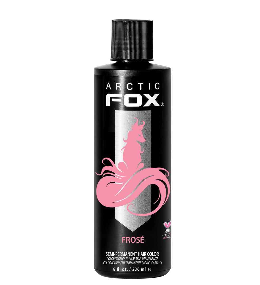 ARCTIC FOX FROSE pastel pink application shows vibrant color option for platinum hair