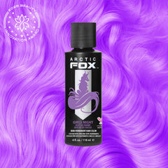 ARCTIC FOX Girls Night swatch shows soft pastel lilac shade for fashion-forward looks